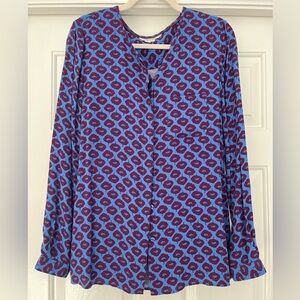 Boden Gwyneth Blouse, blue/purple floral, size 8